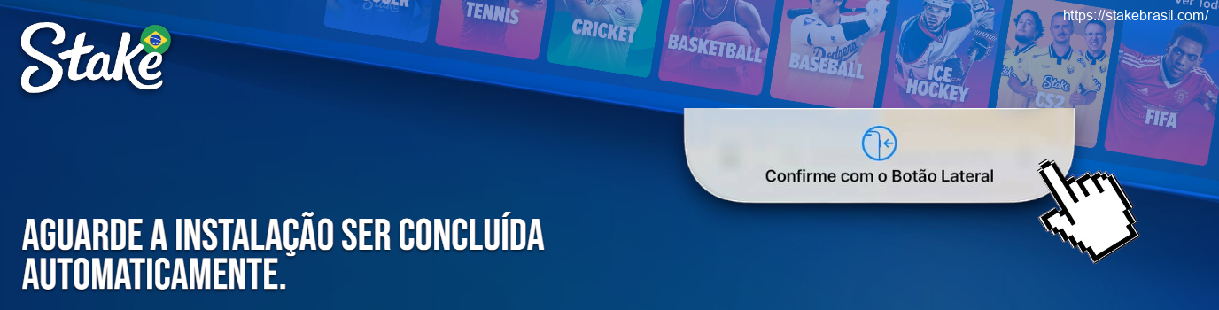 Aguarde a instalação ser concluída automaticamente
