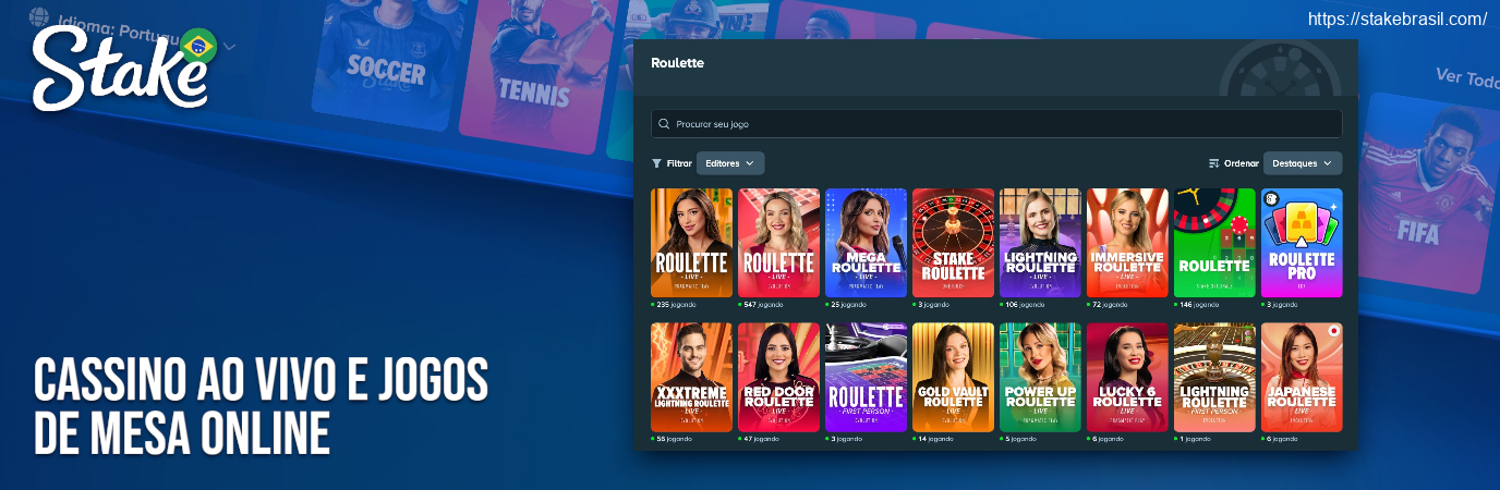 Cassino ao Vivo e Jogos de Mesa Online Stake