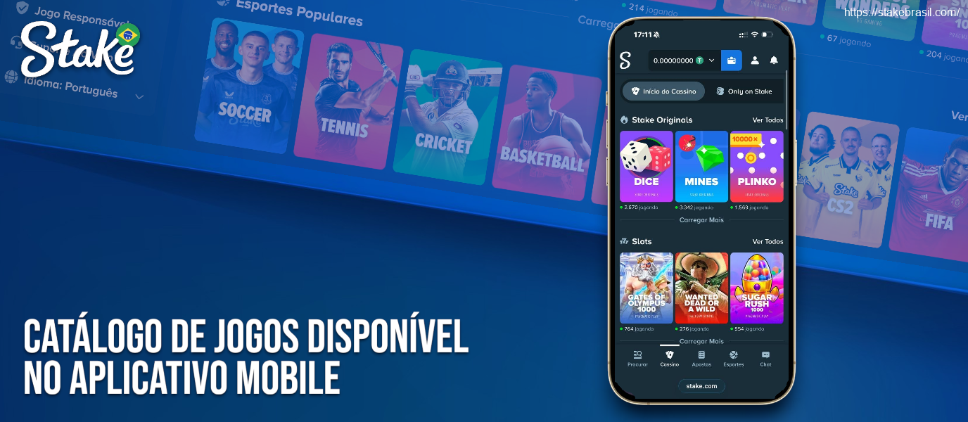 Catálogo de Jogos Disponível no Aplicativo Mobile Stake