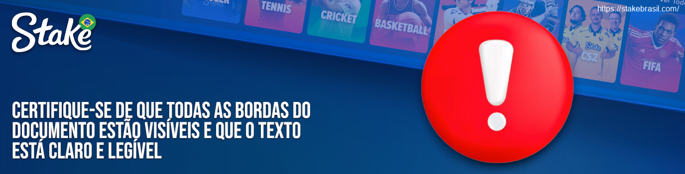 Certifique-se de que todas as bordas do documento estão visíveis e que o texto está claro e legível