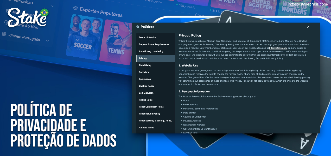 Política de Privacidade Stake 2026