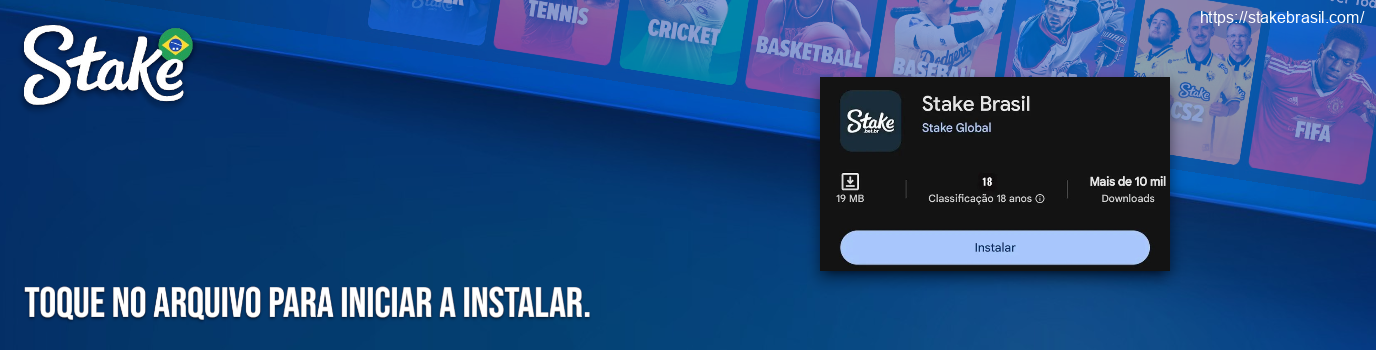 Toque no arquivo para iniciar a instalar
